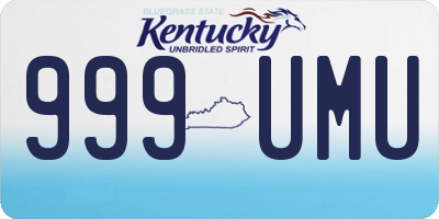 KY license plate 999UMU