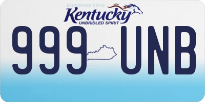 KY license plate 999UNB