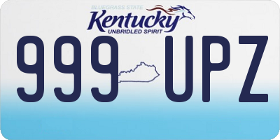 KY license plate 999UPZ