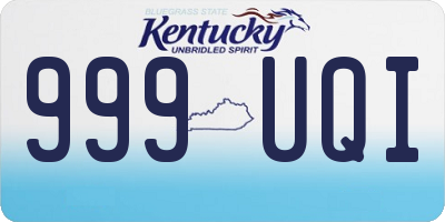 KY license plate 999UQI