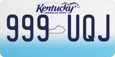 KY license plate 999UQJ