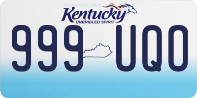 KY license plate 999UQO