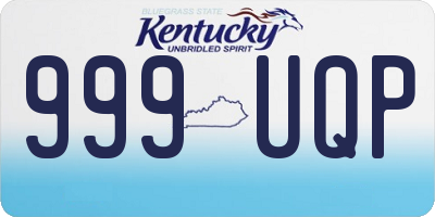 KY license plate 999UQP