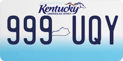 KY license plate 999UQY
