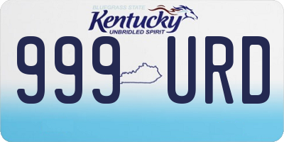 KY license plate 999URD