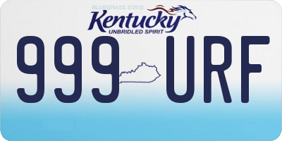 KY license plate 999URF