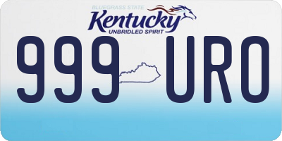 KY license plate 999URO