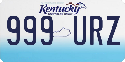 KY license plate 999URZ