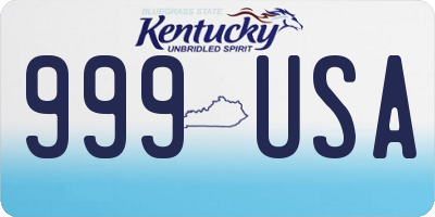 KY license plate 999USA