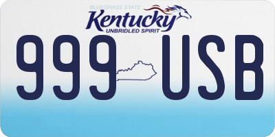 KY license plate 999USB