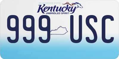 KY license plate 999USC
