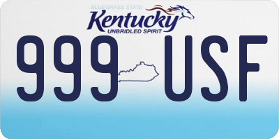 KY license plate 999USF