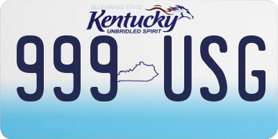 KY license plate 999USG