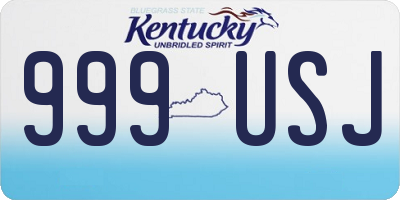 KY license plate 999USJ