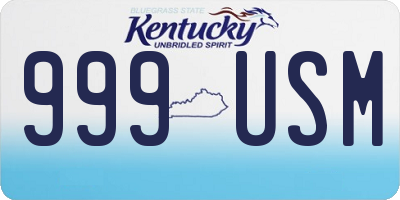 KY license plate 999USM