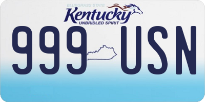 KY license plate 999USN