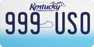 KY license plate 999USO