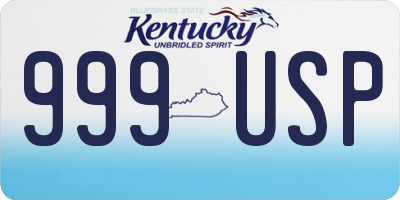 KY license plate 999USP
