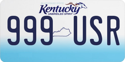 KY license plate 999USR