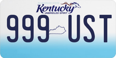 KY license plate 999UST