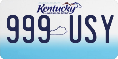 KY license plate 999USY