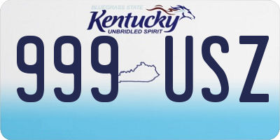 KY license plate 999USZ