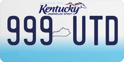 KY license plate 999UTD