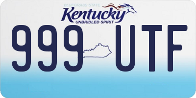 KY license plate 999UTF