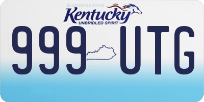 KY license plate 999UTG