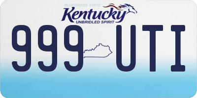 KY license plate 999UTI