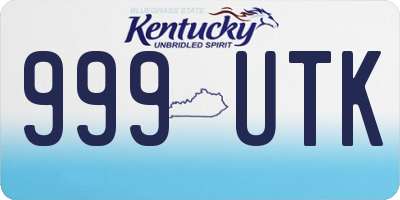 KY license plate 999UTK