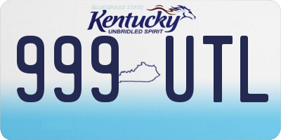 KY license plate 999UTL