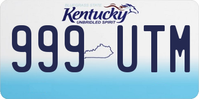 KY license plate 999UTM