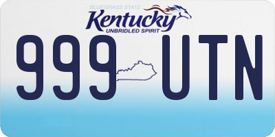 KY license plate 999UTN