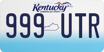 KY license plate 999UTR
