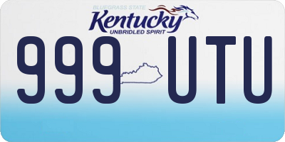 KY license plate 999UTU