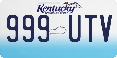 KY license plate 999UTV