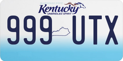 KY license plate 999UTX