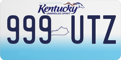 KY license plate 999UTZ