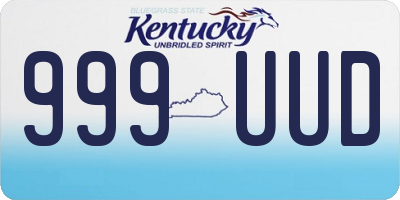 KY license plate 999UUD