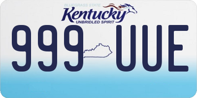 KY license plate 999UUE
