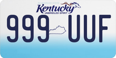 KY license plate 999UUF