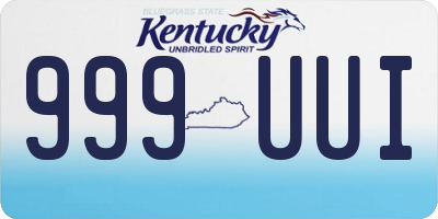 KY license plate 999UUI