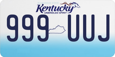 KY license plate 999UUJ