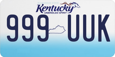 KY license plate 999UUK