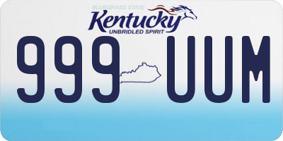 KY license plate 999UUM