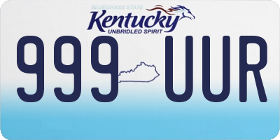 KY license plate 999UUR