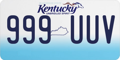 KY license plate 999UUV