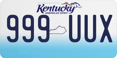 KY license plate 999UUX