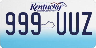 KY license plate 999UUZ
